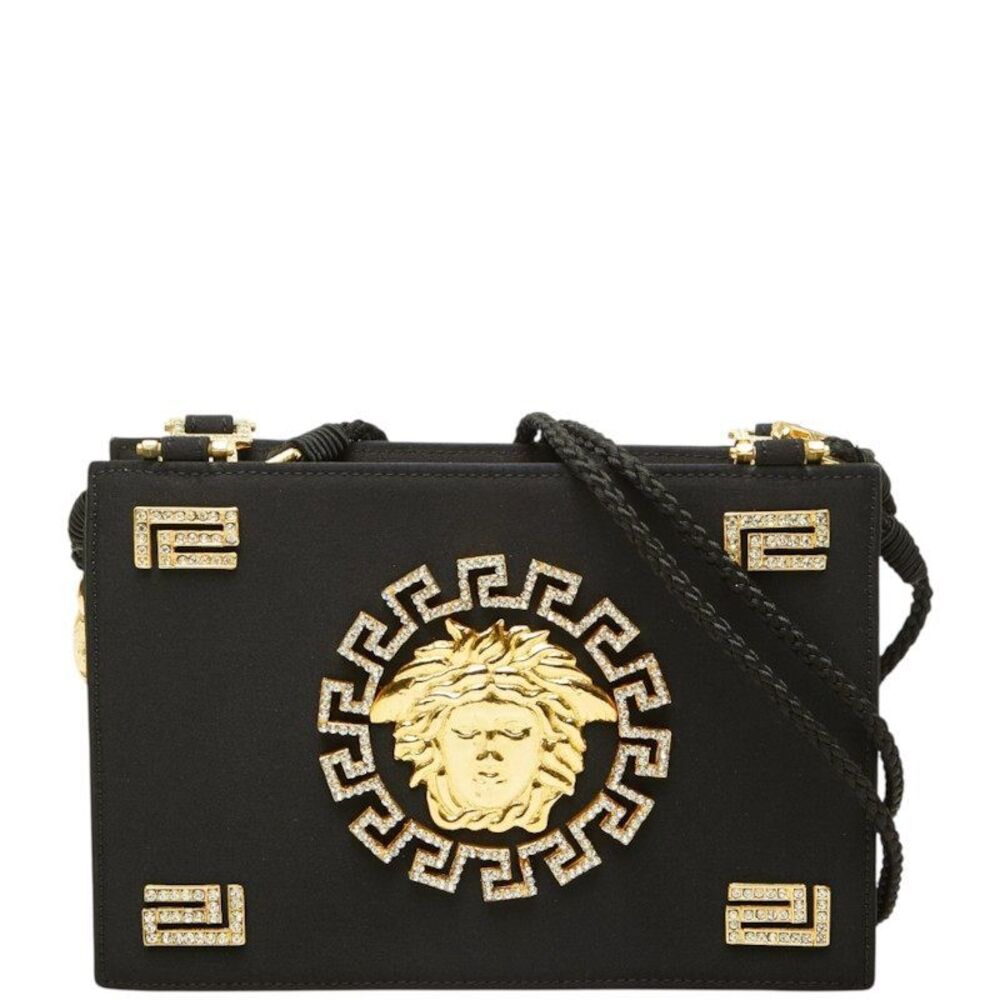 Versace Medusa Satin Rhinestone Shoulder Bag
